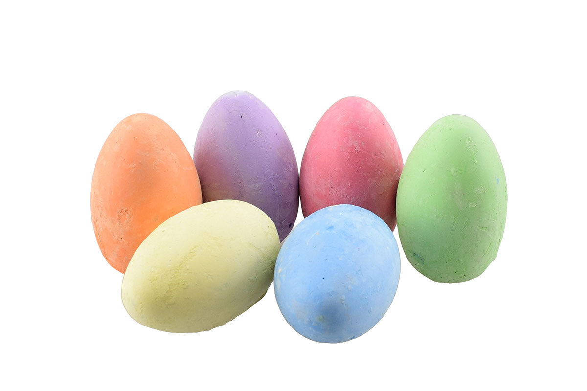 Eberhard Faber 526510 - Craie de rue en forme d'oeuf, 6 couleurs vives Craie de rue en étui carton