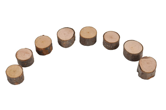 Petite poupée flexible - Sièges en forme de souche d'arbre - Lot de 8