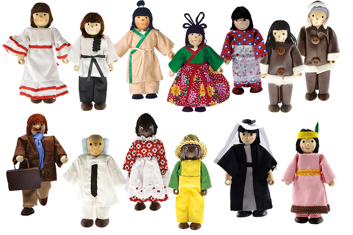 Coffret de mini-poupées articulées - Les peuples du monde