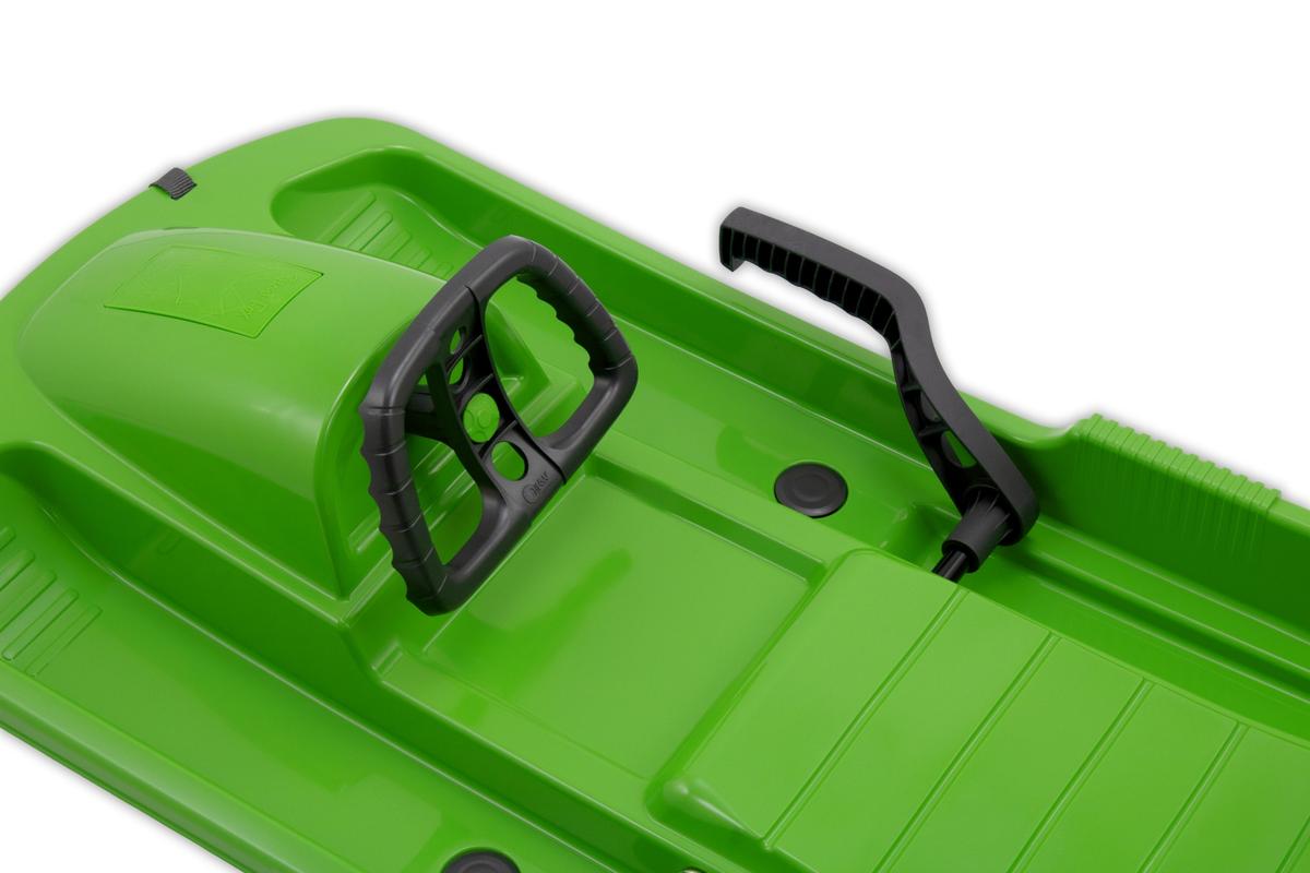 Luge KHW Snow Fox pour enfants avec frein et volant - Verte