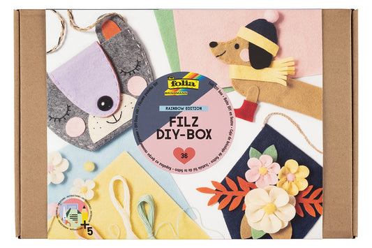 Filz DIY-Box Rainbow Edition 36-teilig