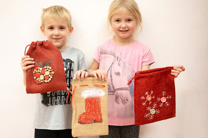 Sacs de Noël en jute - Lot de 24 