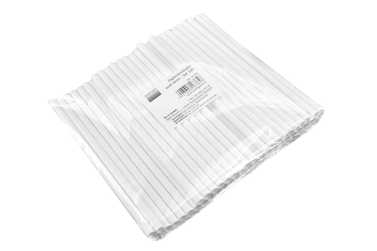 Papierstrohhalm 8mm - Set 100 Avantgarde BLS GmbH, Kopernikusstraße 1, 74670 Forchtenberg; Kontakt: mail@bls.de