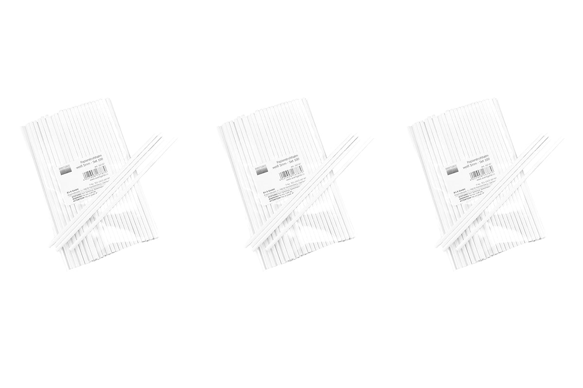 Pailles en papier 5 mm - Lot de 100 