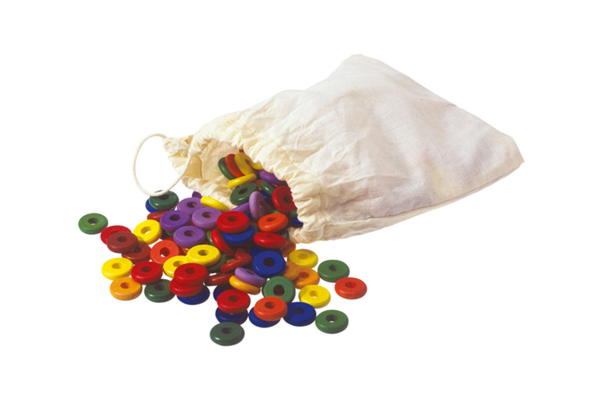 Disques en bois colorés - Lot de 300 