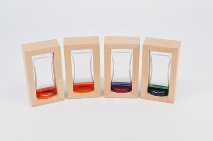 gouttes flottantes en forme de sablier - bois