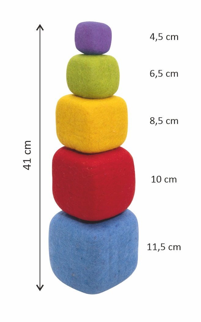 Filz Regenbogen Stapelwürfel