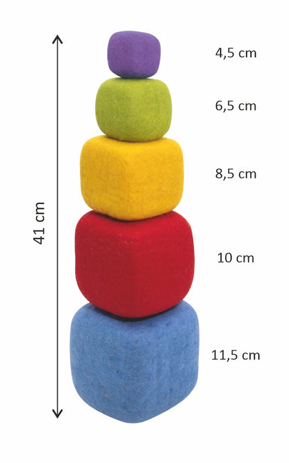 Filz Regenbogen Stapelwürfel