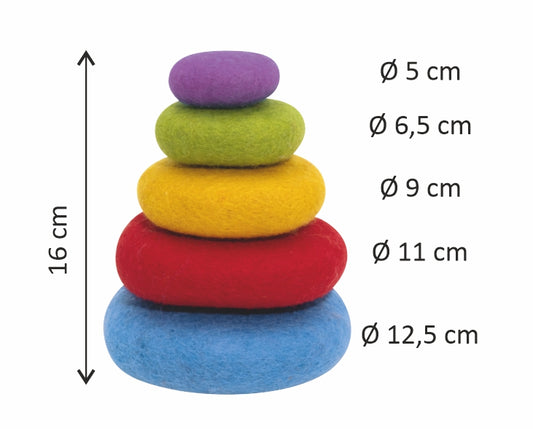Filz Regenbogen Stapelsteine