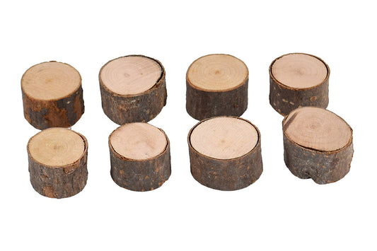 Petite poupée flexible - Sièges en forme de souche d'arbre - Lot de 8