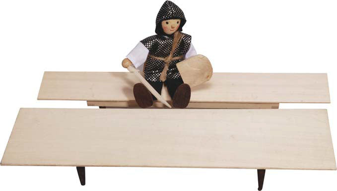 Petite poupée flexible - banc de table