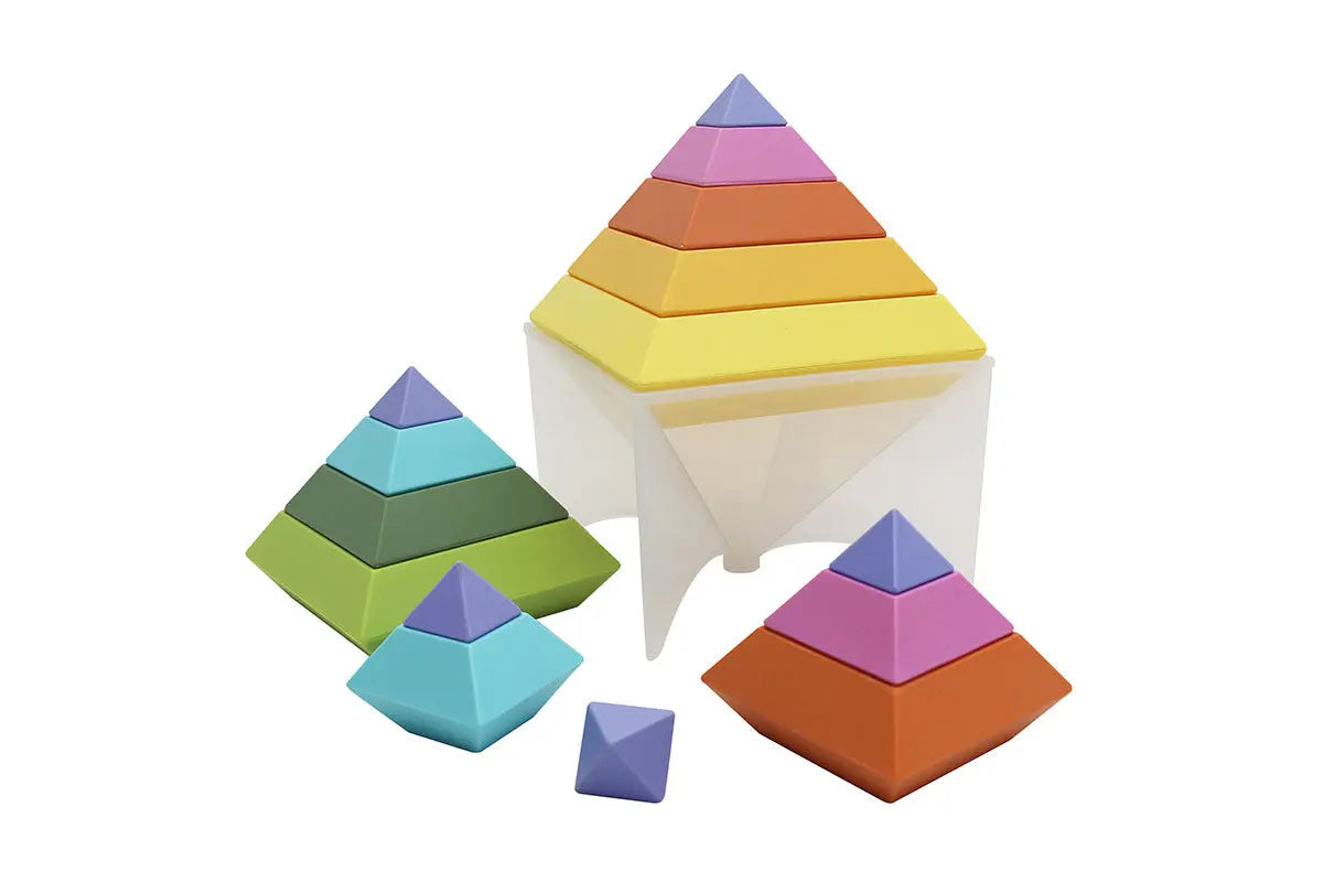 GOWI -  Regenbogen Pyramide mit Vorlagekarten - CHiLA ...einfach gutes Spielzeug!