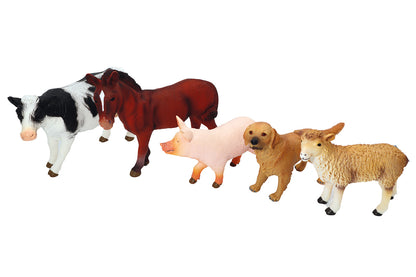 Animaux de la ferme en peluche - Lot de 5