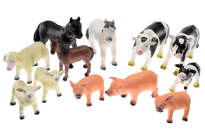 GOWI - Peluche Animaux de la Ferme - Lot de 12 