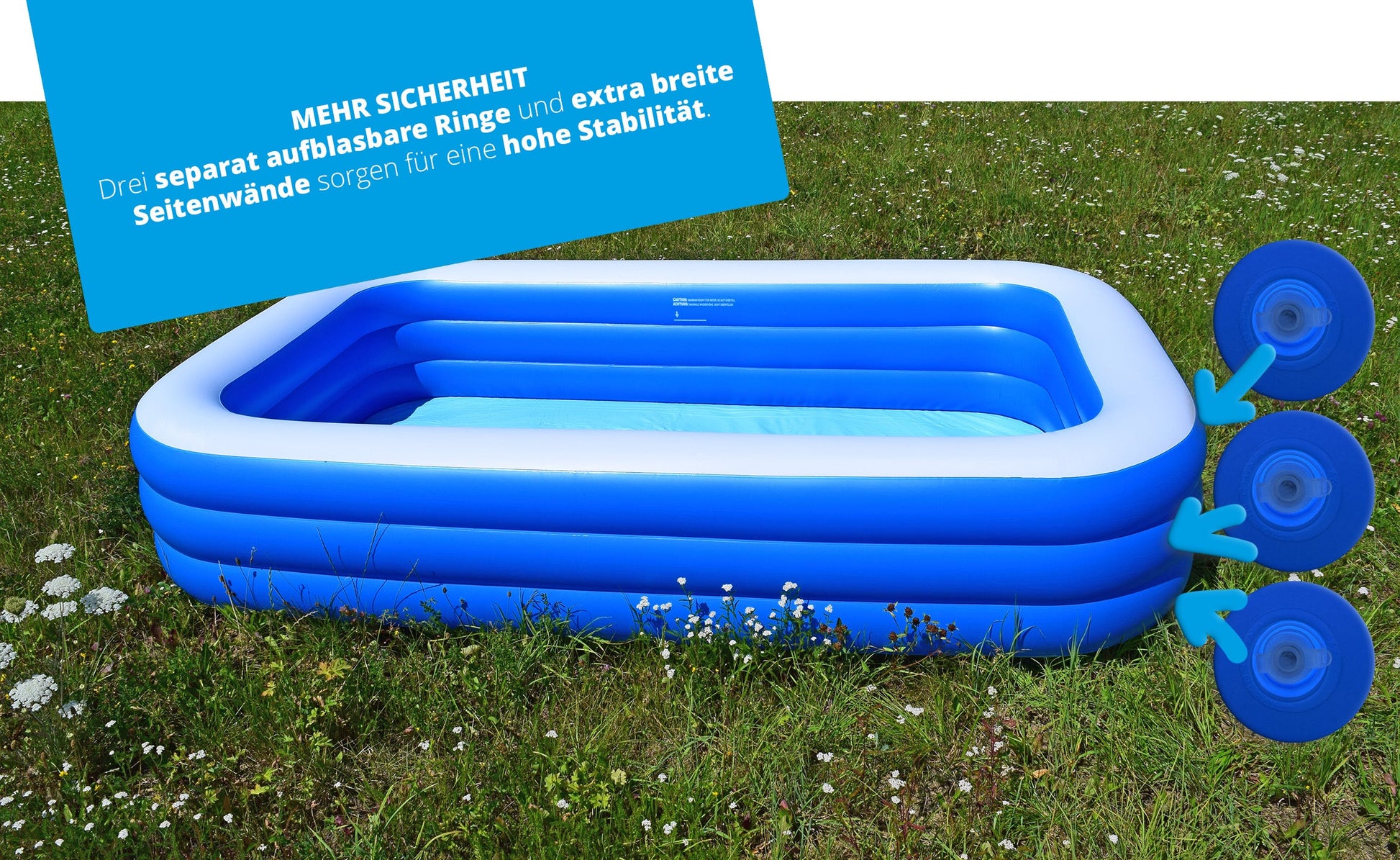 Familien Pool XXL - Rechteckig 305x180x56 SportFit, BLS GmbH, Kopernikusstraße 1, 74670 Forchtenberg, mail@bls.net