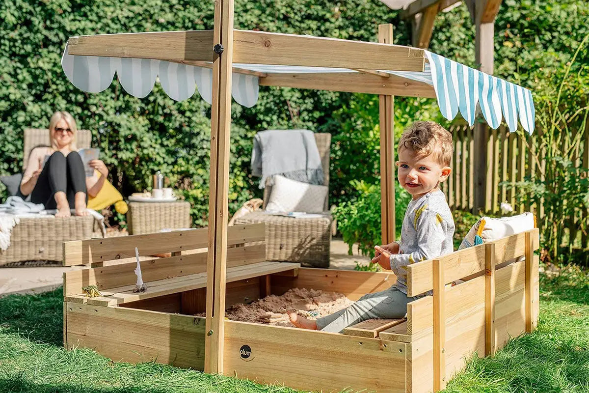Plum - Sandkasten mit Sonnenschutz - CHiLA ...einfach gutes Spielzeug!