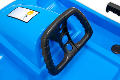 Luge enfant KHW Snow Fox avec frein et volant - bleu glacier