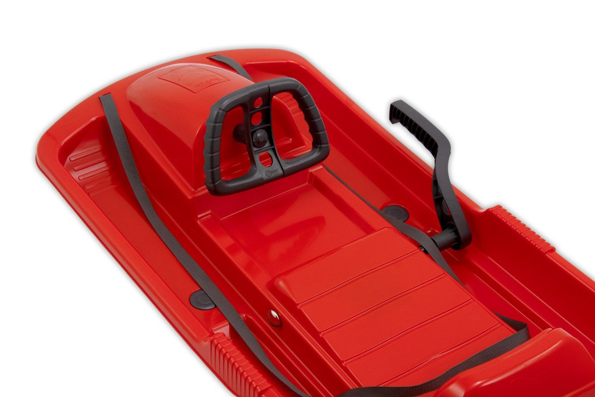 Luge KHW Snow Fox pour enfants avec frein et volant - Rouge