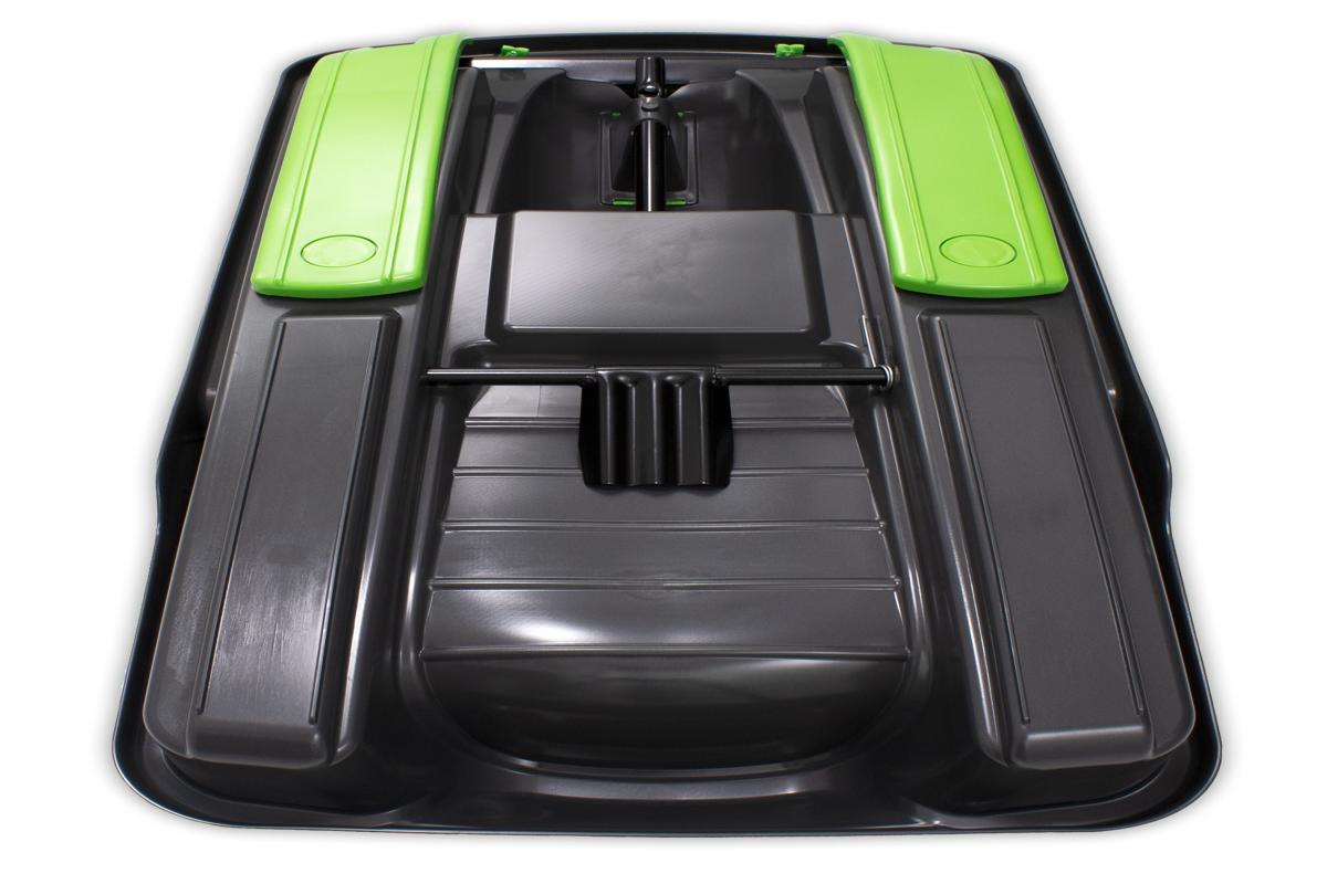 Luge enfant KHW Snow Fox avec frein et volant - anthracite