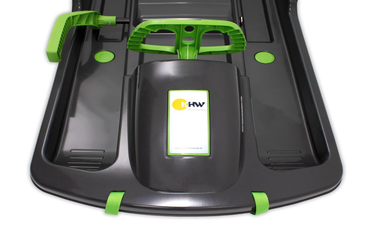 Luge enfant KHW Snow Fox avec frein et volant - anthracite