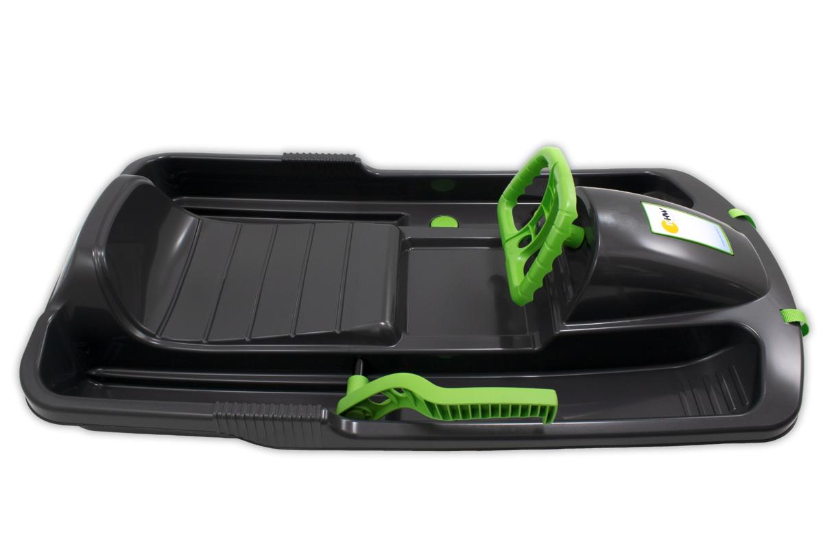 Luge enfant KHW Snow Fox avec frein et volant - anthracite