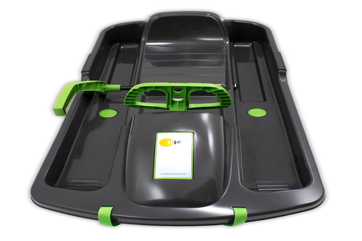 Luge enfant KHW Snow Fox avec frein et volant - anthracite