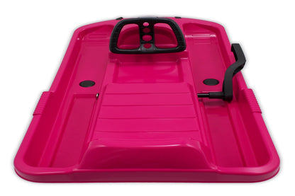 Luge KHW Snow Fox pour enfants avec frein et volant - Rose