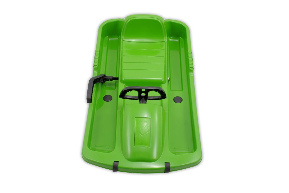 Luge KHW Snow Fox pour enfants avec frein et volant - Verte